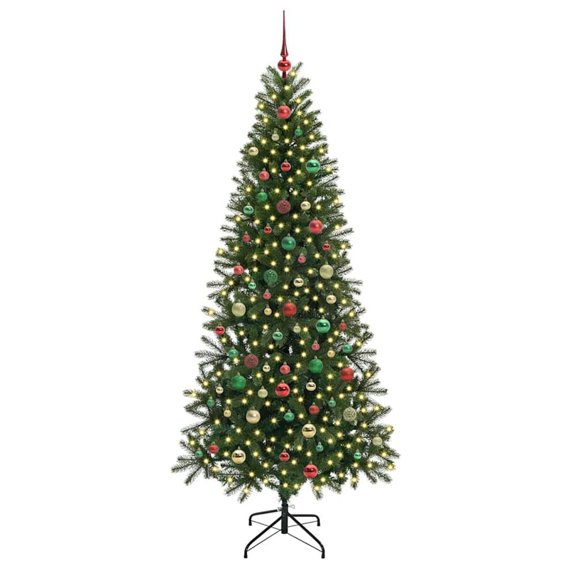 vidaXL Mű karácsonyfa 300 LED-del állvánnyal Zöld 180 cm PE és PVC