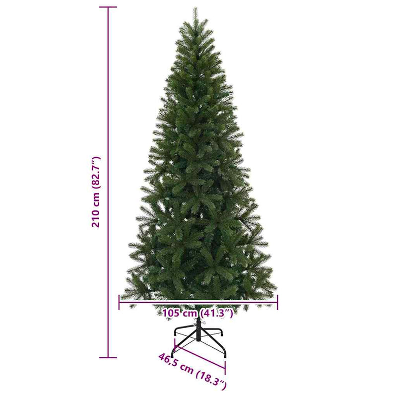 vidaXL Mű karácsonyfa 300 LED-del állvánnyal Zöld 210 cm PE és PVC