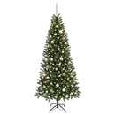 vidaXL Mű karácsonyfa 300 LED-del állvánnyal Zöld 210 cm PE és PVC