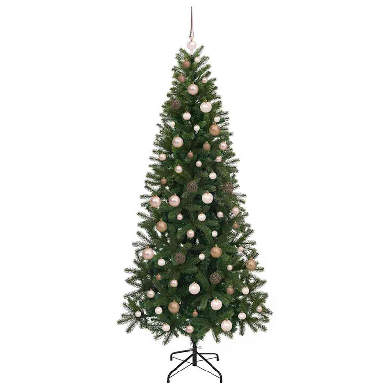 vidaXL Mű karácsonyfa 300 LED-del állvánnyal Zöld 210 cm PE és PVC