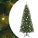 vidaXL Mű karácsonyfa 300 LED-del állvánnyal Zöld 210 cm PE és PVC