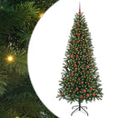 vidaXL Mű karácsonyfa 300 LED-del állvánnyal Zöld 210 cm PE és PVC