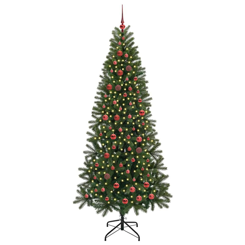 vidaXL Mű karácsonyfa 300 LED-del állvánnyal Zöld 210 cm PE és PVC