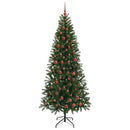 vidaXL Mű karácsonyfa 300 LED-del állvánnyal Zöld 210 cm PE és PVC