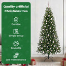 vidaXL Mű karácsonyfa 300 LED-del állvánnyal Zöld 210 cm PE és PVC
