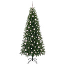 vidaXL Mű karácsonyfa 300 LED-del állvánnyal Zöld 210 cm PE és PVC