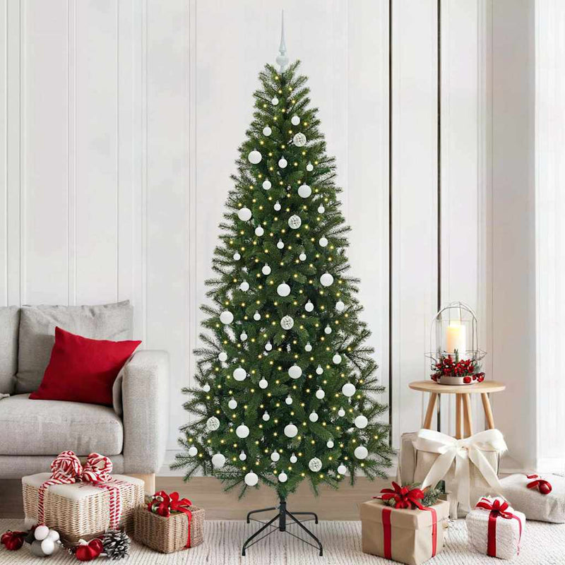 vidaXL Mű karácsonyfa 300 LED-del állvánnyal Zöld 210 cm PE és PVC