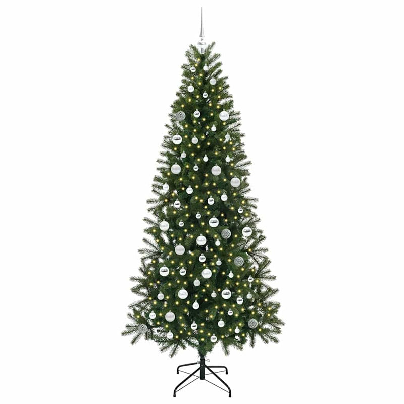 vidaXL Mű karácsonyfa 300 LED-del állvánnyal Zöld 210 cm PE és PVC
