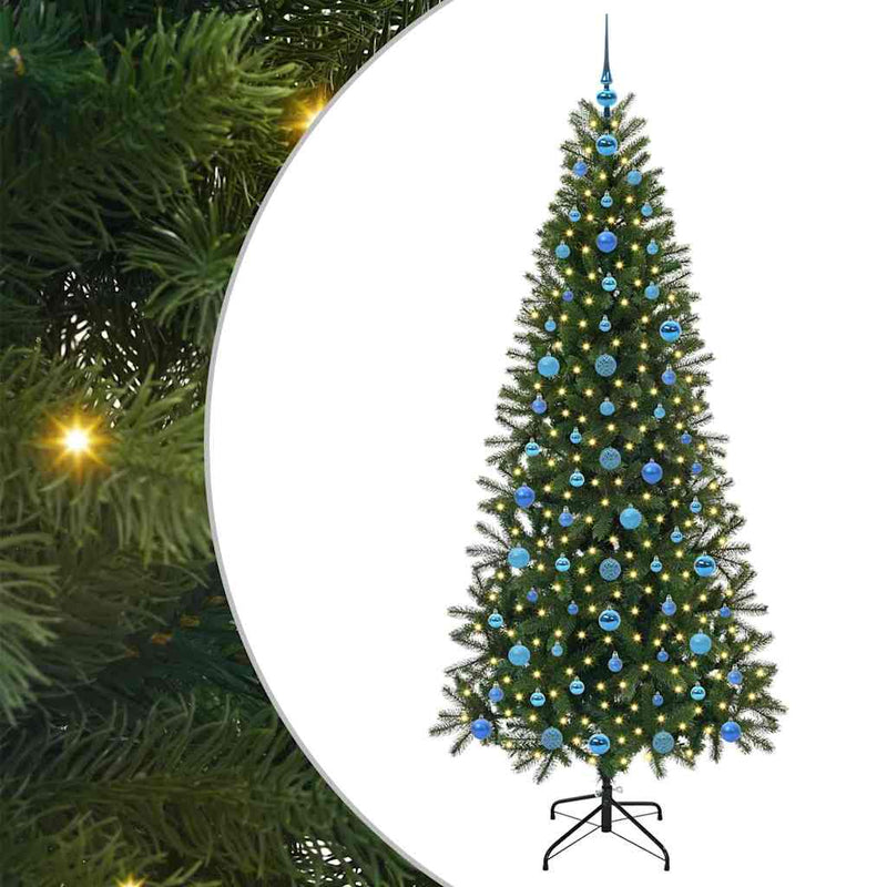 vidaXL Mű karácsonyfa 300 LED-del állvánnyal Zöld 210 cm PE és PVC