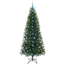vidaXL Mű karácsonyfa 300 LED-del állvánnyal Zöld 210 cm PE és PVC