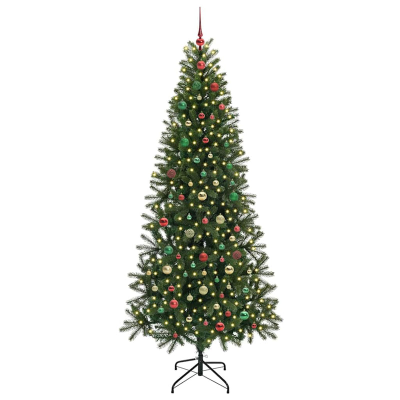 vidaXL Mű karácsonyfa 300 LED-del állvánnyal Zöld 210 cm PE és PVC