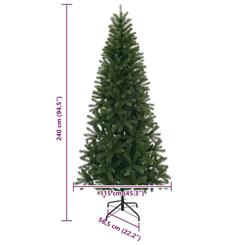 vidaXL Mű karácsonyfa 300 LED-del állvánnyal Zöld 240 cm PE és PVC