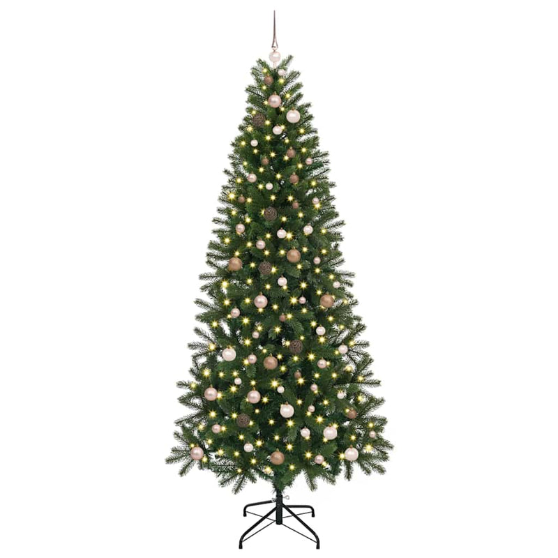 vidaXL Mű karácsonyfa 300 LED-del állvánnyal Zöld 240 cm PE és PVC