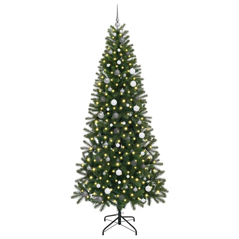 vidaXL Mű karácsonyfa 300 LED-del állvánnyal Zöld 240 cm PE és PVC