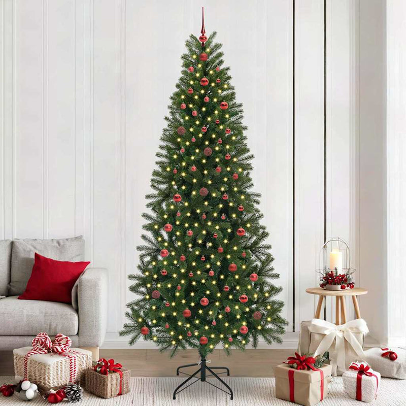 vidaXL Mű karácsonyfa 300 LED-del állvánnyal Zöld 240 cm PE és PVC