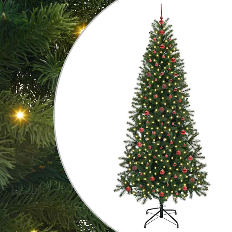 vidaXL Mű karácsonyfa 300 LED-del állvánnyal Zöld 240 cm PE és PVC