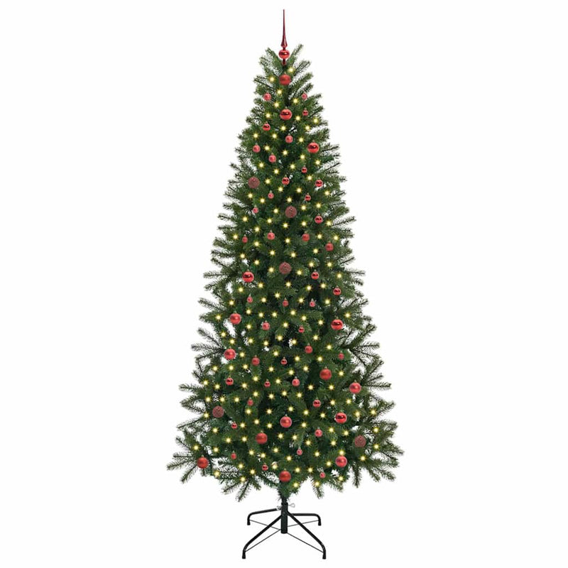 vidaXL Mű karácsonyfa 300 LED-del állvánnyal Zöld 240 cm PE és PVC