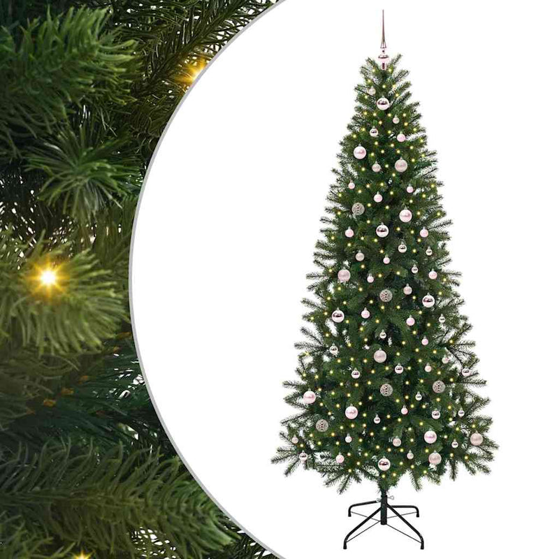 vidaXL Mű karácsonyfa 300 LED-del állvánnyal Zöld 240 cm PE és PVC