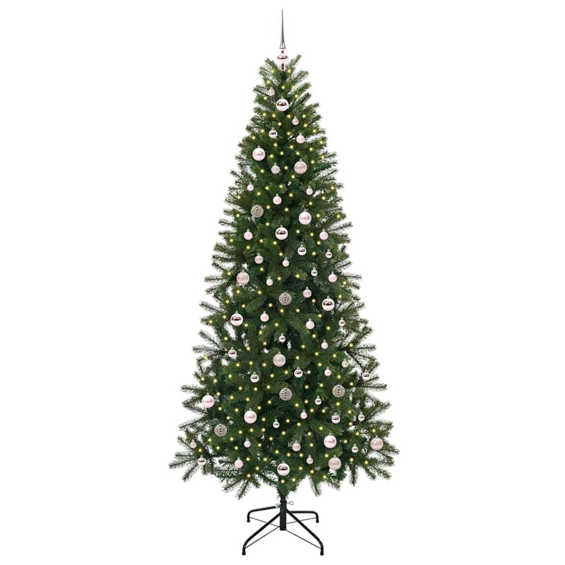 vidaXL Mű karácsonyfa 300 LED-del állvánnyal Zöld 240 cm PE és PVC