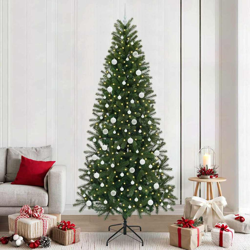 vidaXL Mű karácsonyfa 300 LED-del állvánnyal Zöld 240 cm PE és PVC