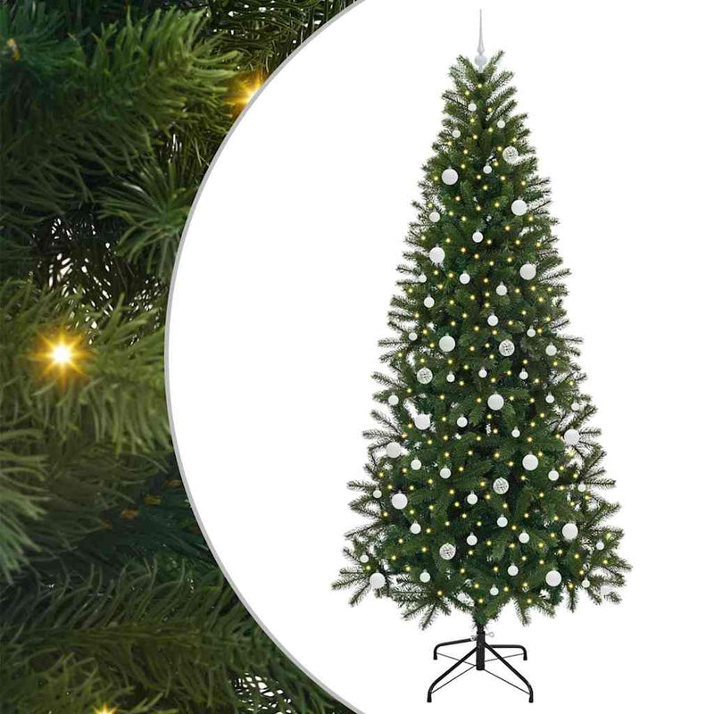 vidaXL Mű karácsonyfa 300 LED-del állvánnyal Zöld 240 cm PE és PVC