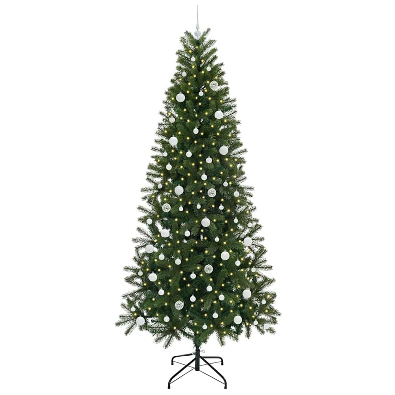 vidaXL Mű karácsonyfa 300 LED-del állvánnyal Zöld 240 cm PE és PVC