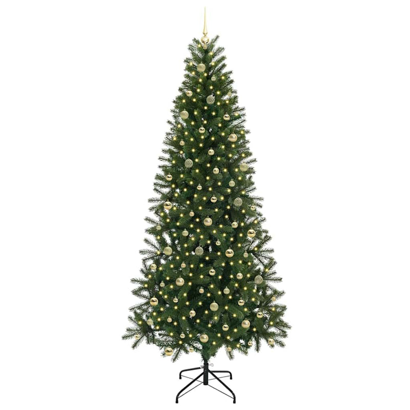 vidaXL Mű karácsonyfa 300 LED-del állvánnyal Zöld 240 cm PE és PVC