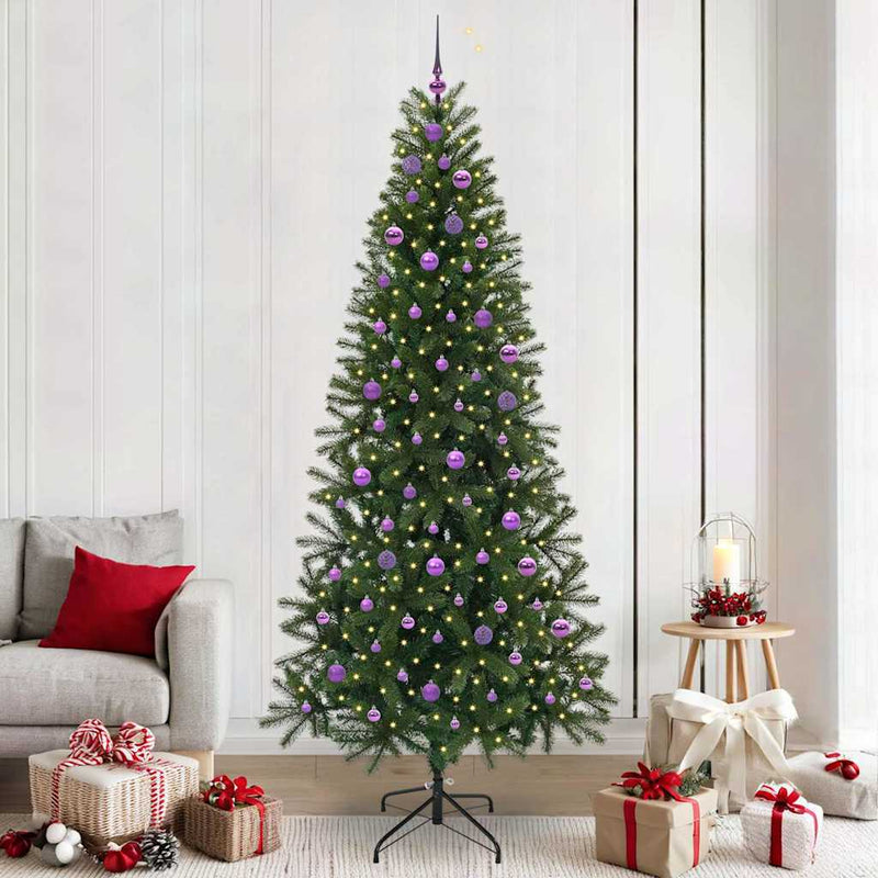 vidaXL Mű karácsonyfa 300 LED-del állvánnyal Zöld 240 cm PE és PVC