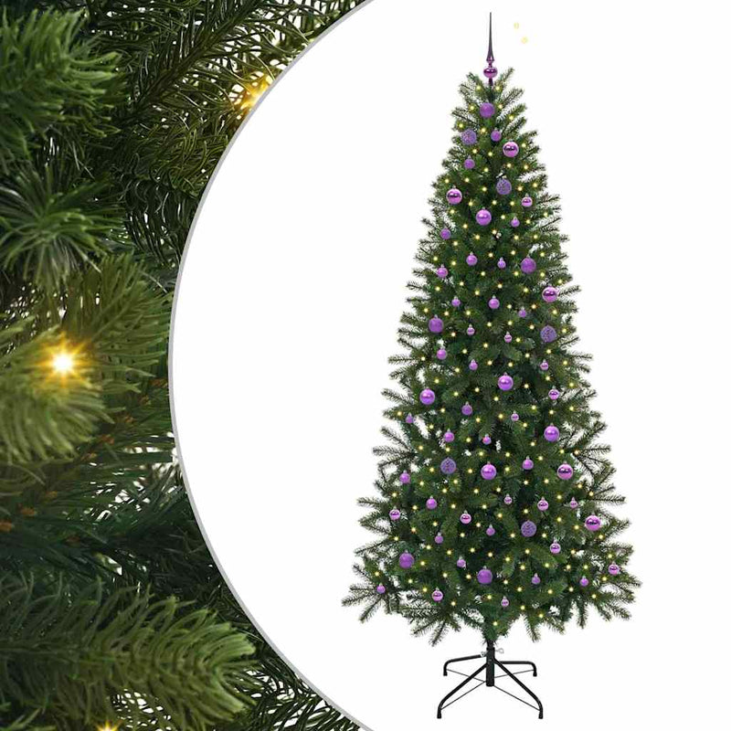 vidaXL Mű karácsonyfa 300 LED-del állvánnyal Zöld 240 cm PE és PVC