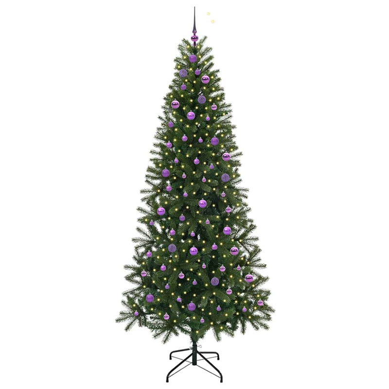 vidaXL Mű karácsonyfa 300 LED-del állvánnyal Zöld 240 cm PE és PVC