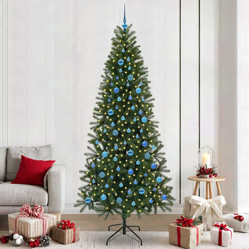 vidaXL Mű karácsonyfa 300 LED-del állvánnyal Zöld 240 cm PE és PVC