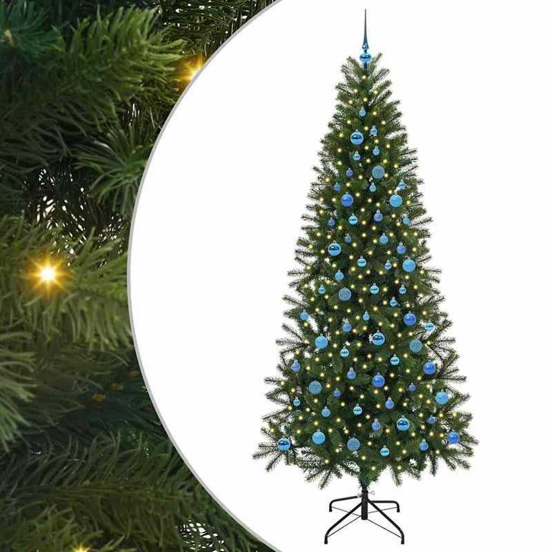 vidaXL Mű karácsonyfa 300 LED-del állvánnyal Zöld 240 cm PE és PVC