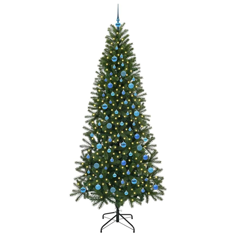 vidaXL Mű karácsonyfa 300 LED-del állvánnyal Zöld 240 cm PE és PVC