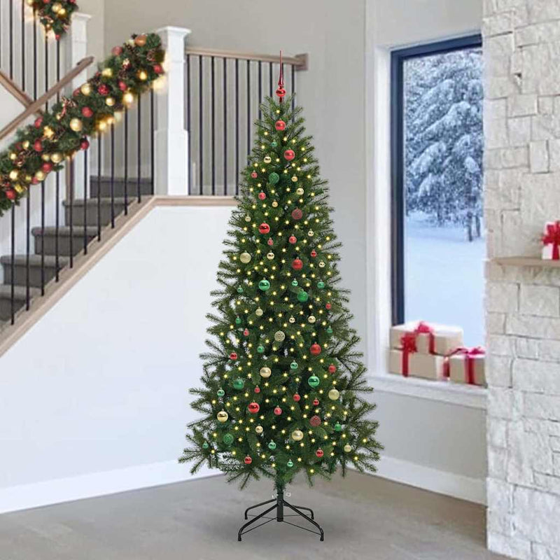 vidaXL Mű karácsonyfa 300 LED-del állvánnyal Zöld 240 cm PE és PVC