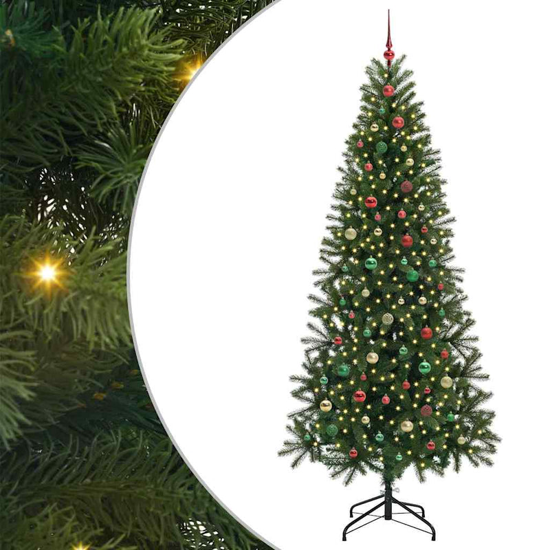vidaXL Mű karácsonyfa 300 LED-del állvánnyal Zöld 240 cm PE és PVC