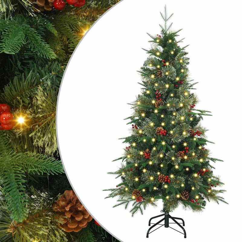 vidaXL Műanyag Hajtogatós Karácsonyfa állvánnyal Zöld 120 cm PE és PVC