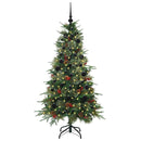 vidaXL Műanyag Hajtogatós Karácsonyfa állvánnyal Zöld 150 cm PE és PVC