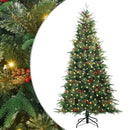 vidaXL Műanyag Hajtogatós Karácsonyfa állvánnyal Zöld 240 cm PE és PVC