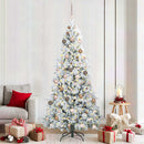 vidaXL Műanyag Hajtogatós Karácsonyfa állvánnyal Zöld 210 cm PE és PVC