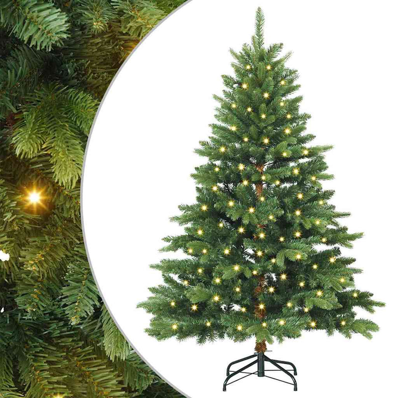 vidaXL Mű karácsonyfa 150 LED-del állvánnyal Zöld 120 cm PE és PVC