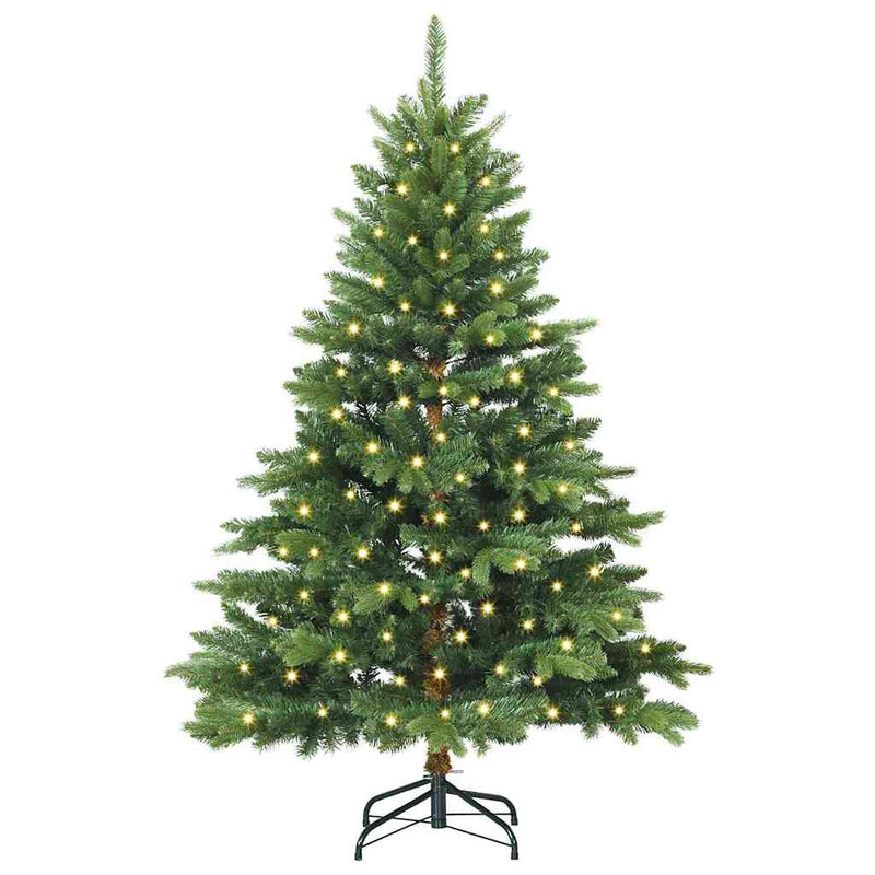 vidaXL Mű karácsonyfa 150 LED-del állvánnyal Zöld 120 cm PE és PVC