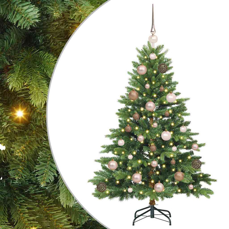 vidaXL Mű karácsonyfa 150 LED-del állvánnyal Zöld 120 cm PE és PVC