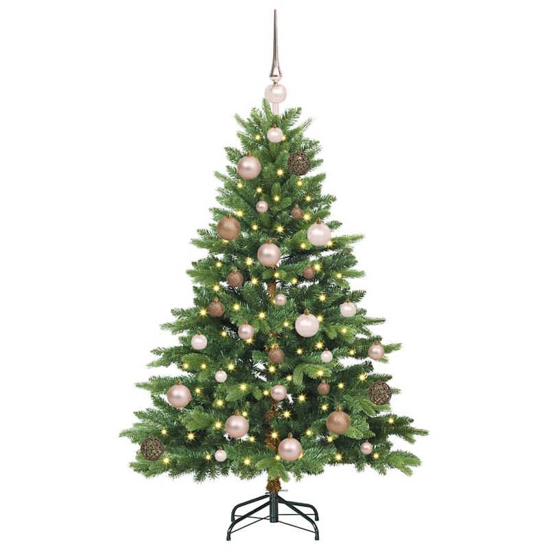 vidaXL Mű karácsonyfa 150 LED-del állvánnyal Zöld 120 cm PE és PVC