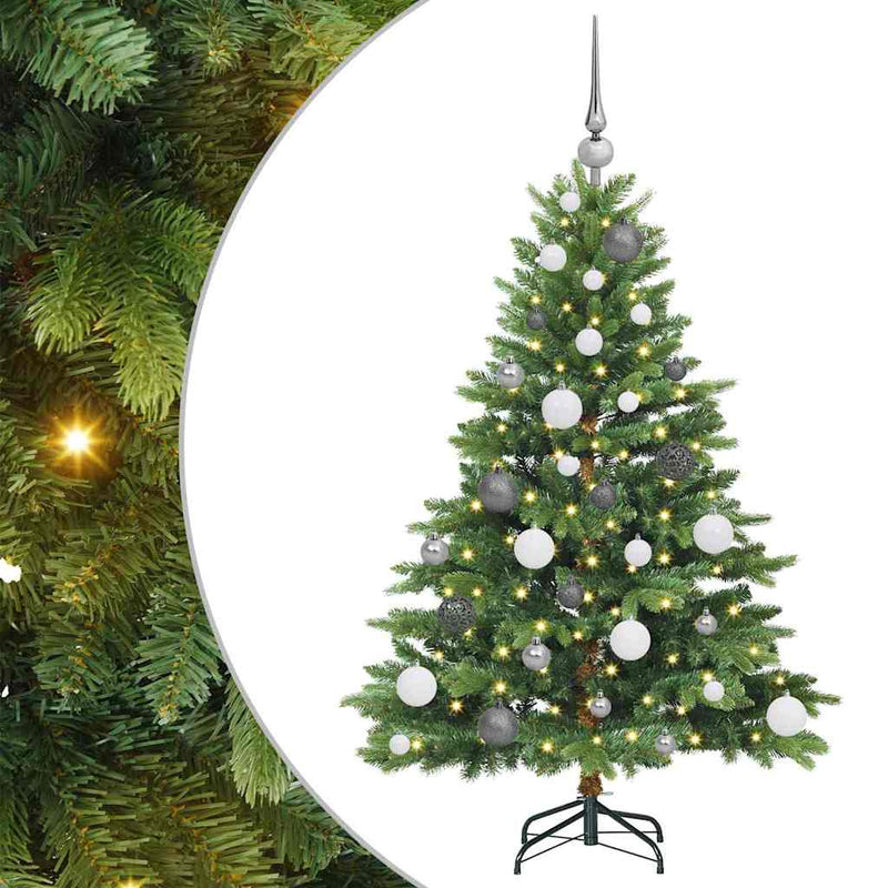 vidaXL Mű karácsonyfa 150 LED-del állvánnyal Zöld 120 cm PE és PVC