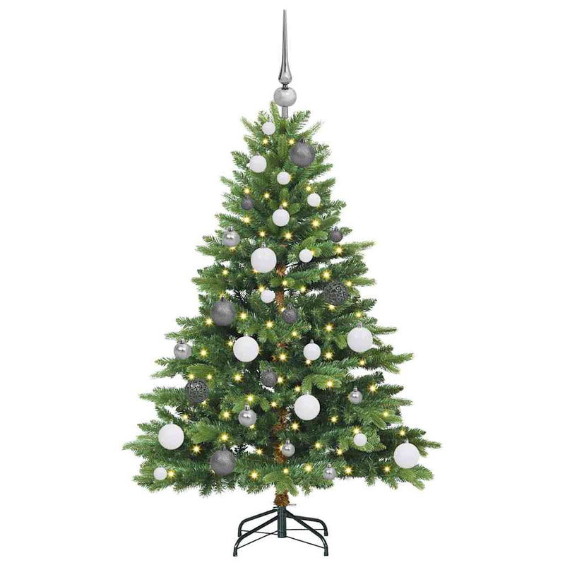 vidaXL Mű karácsonyfa 150 LED-del állvánnyal Zöld 120 cm PE és PVC