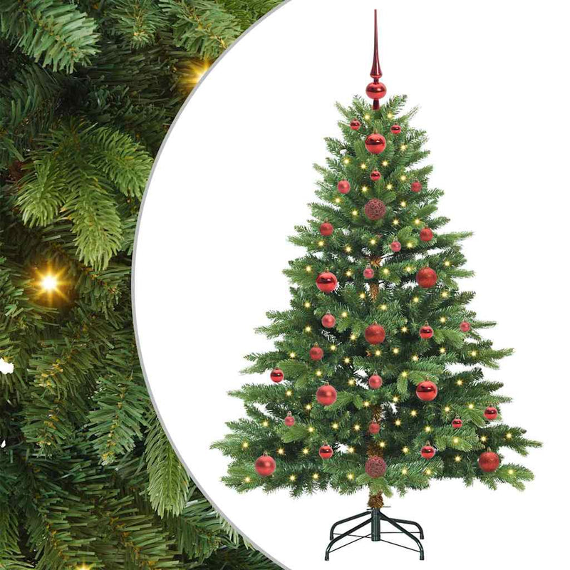 vidaXL Mű karácsonyfa 150 LED-del állvánnyal Zöld 120 cm PE és PVC