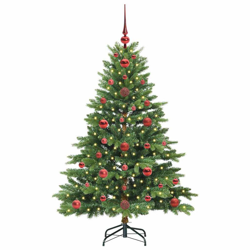 vidaXL Mű karácsonyfa 150 LED-del állvánnyal Zöld 120 cm PE és PVC
