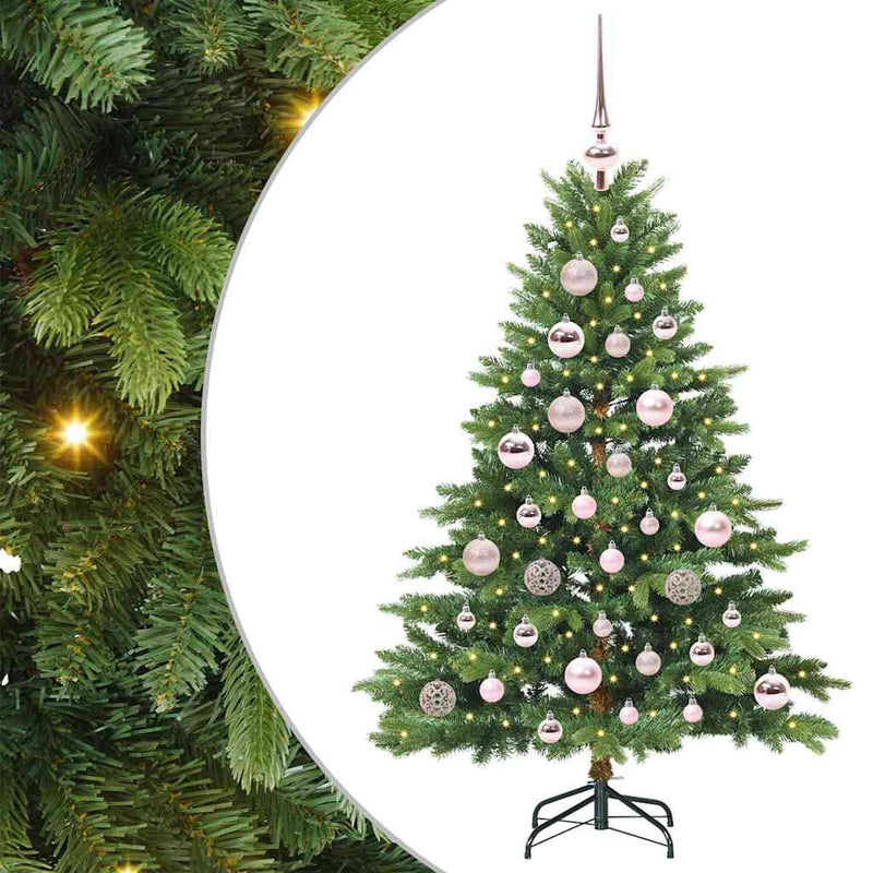 vidaXL Mű karácsonyfa 150 LED-del állvánnyal Zöld 120 cm PE és PVC