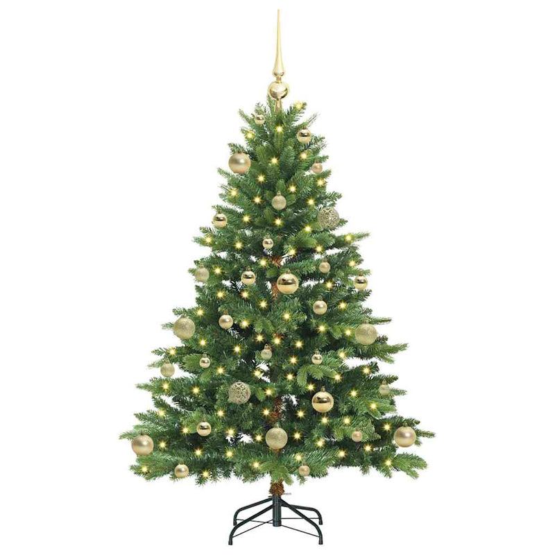 vidaXL Mű karácsonyfa 150 LED-del állvánnyal Zöld 120 cm PE és PVC