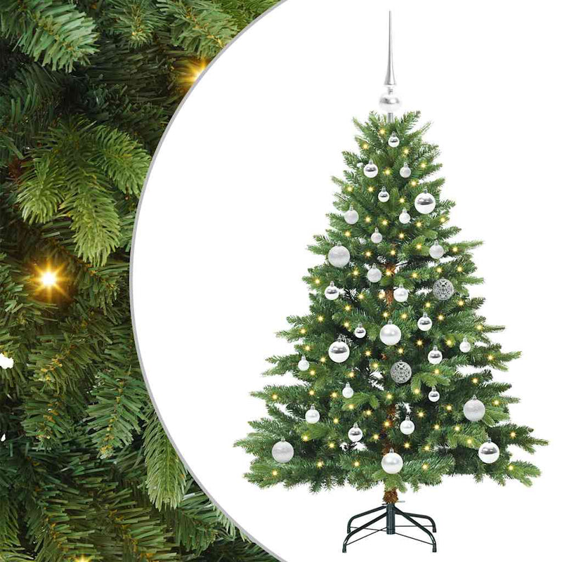 vidaXL Mű karácsonyfa 150 LED-del állvánnyal Zöld 120 cm PE és PVC